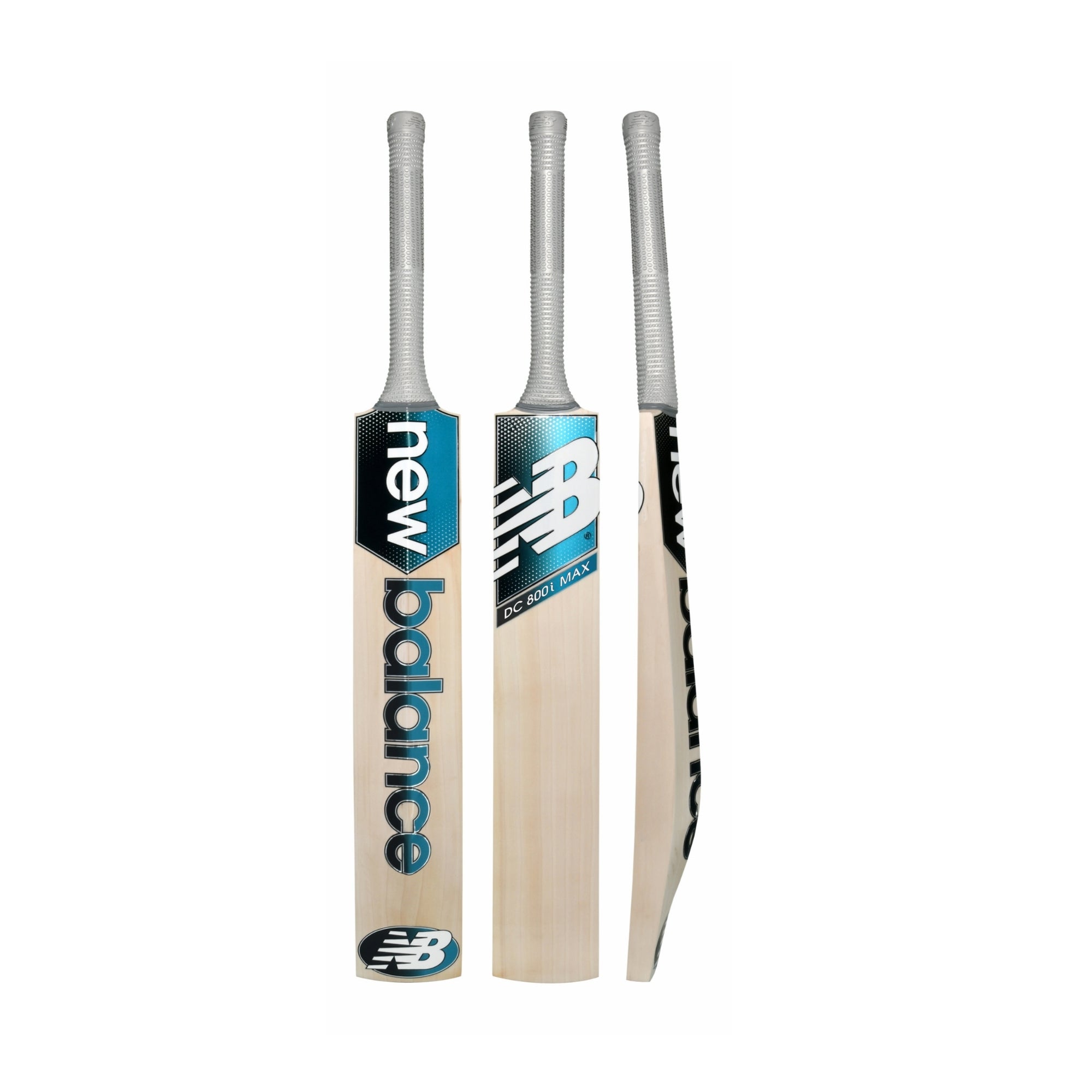 New Balance DC 800i Max cricket bat - front, back and side view